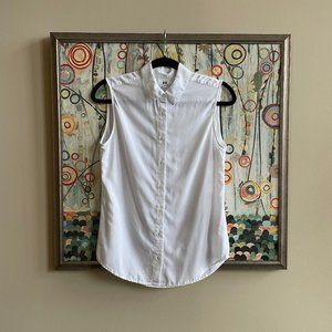 Uniqlo - White Collared Button Down Sleeveless Shirt - XS
